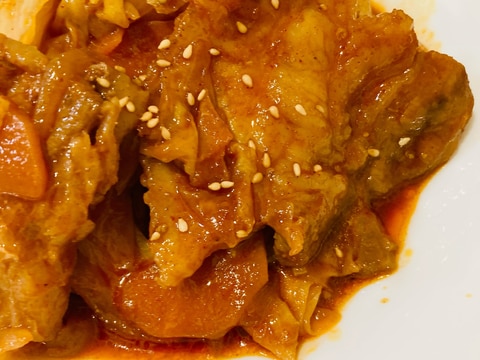 韓国風豚肉の甘辛炒め(チェユクポックム)